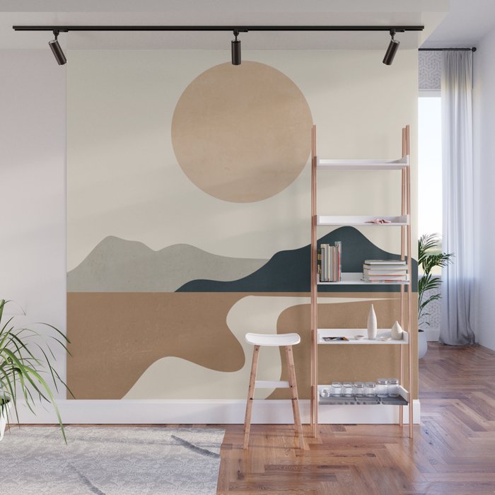 Minimal Abstract Art Landscape 8 Wall Mural Gallery Image 1