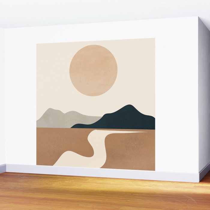 Minimal Abstract Art Landscape 8 Wall Mural Gallery Image 2