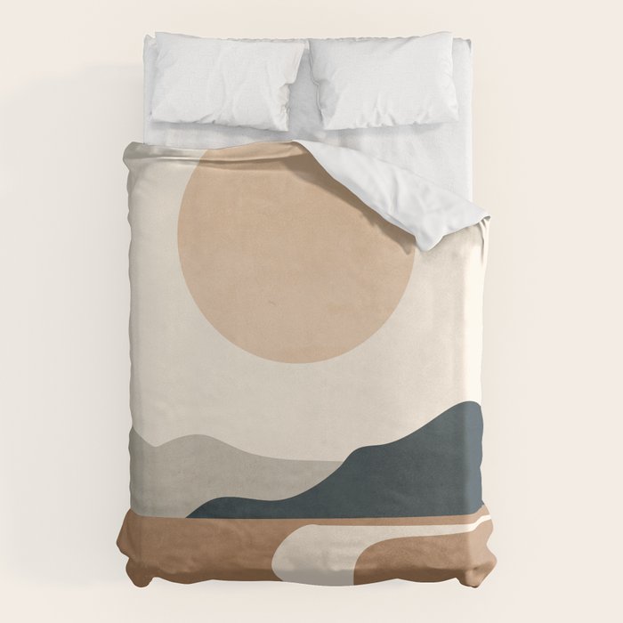 Minimal Abstract Art Landscape 8 Duvet Cover Gallery Image 1