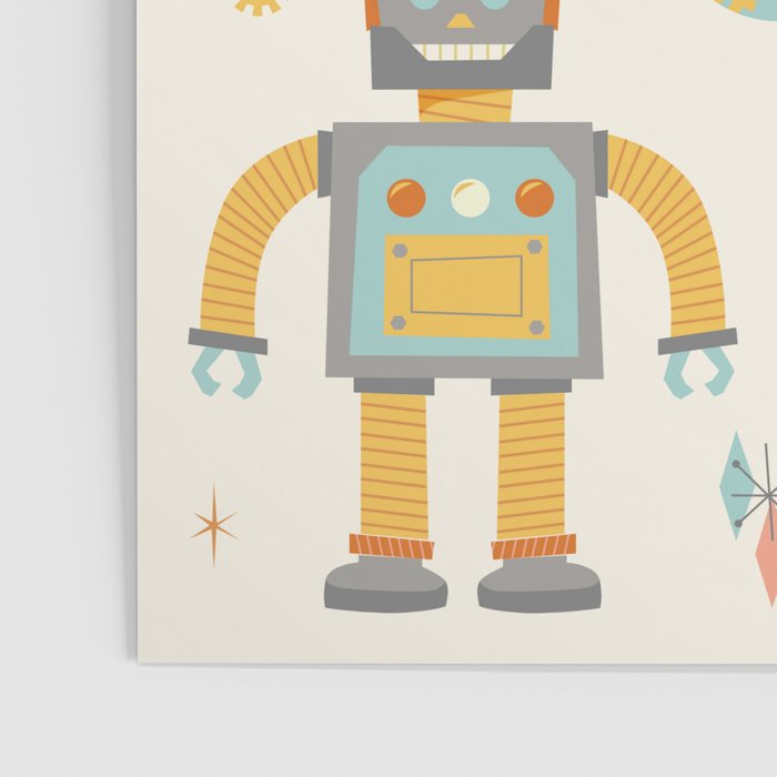 Vintage Inspired Robots in Space Poster Gallery Image 3