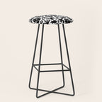 Black tropical summer nature art pattern Stool Gallery Image 1