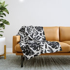 Black tropical summer nature art pattern Throw Blanket Gallery Image 1