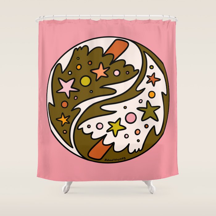 Christmas Yin Yang Shower Curtain Gallery Image 1