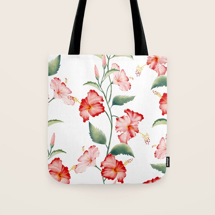 Hibiscus in White Tote Bag Gallery Image 1