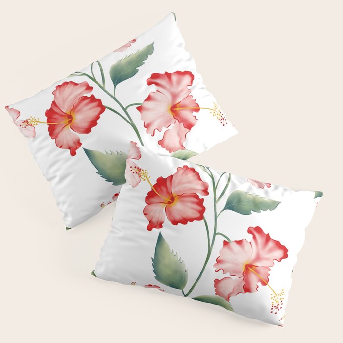 Hibiscus in White Pillow Sham Gallery Image 3