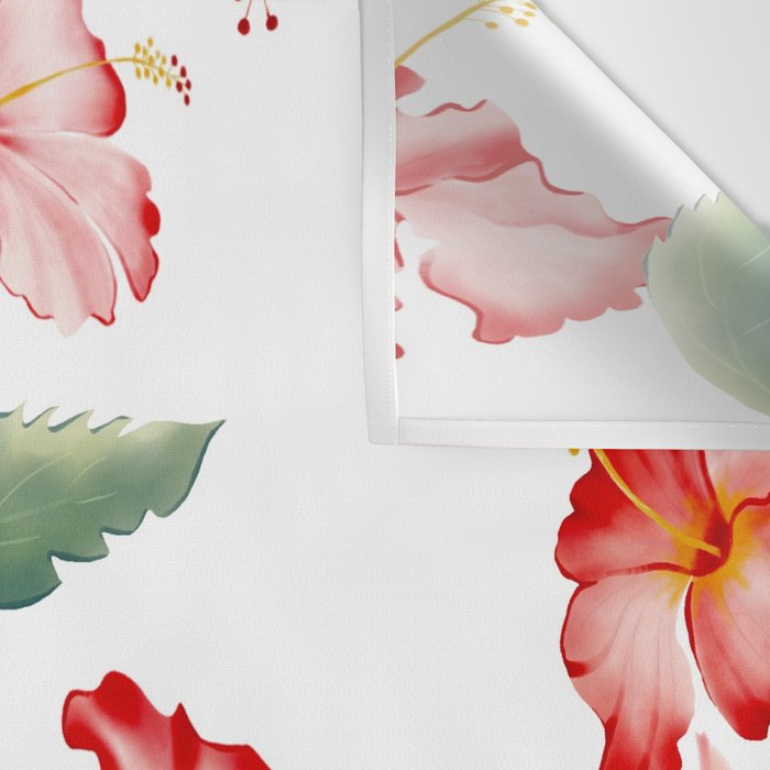 Hibiscus in White Wall Tapestry Gallery Image 3