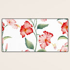 Hibiscus in White Desk Mat Gallery Image 3