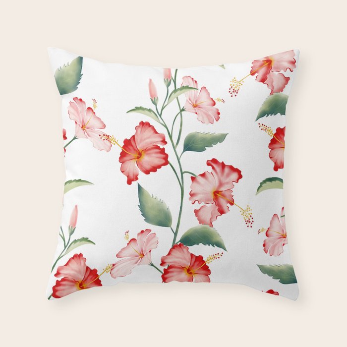 Hibiscus in White Throw Pillow Gallery Image 6