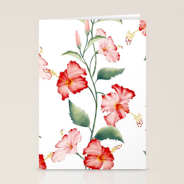 Hibiscus in White Stationery Card Gallery Image 2