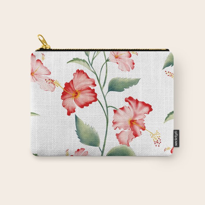 Hibiscus in White Carry All Pouch Gallery Image 1