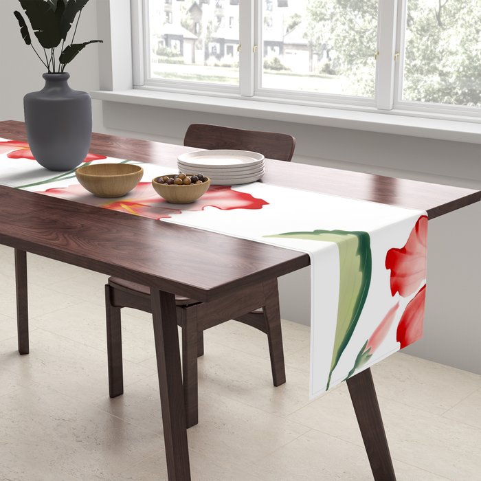 Hibiscus in White Table Runner Gallery Image 2