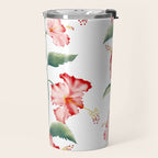 Hibiscus in White Travel Mug Gallery Image 2