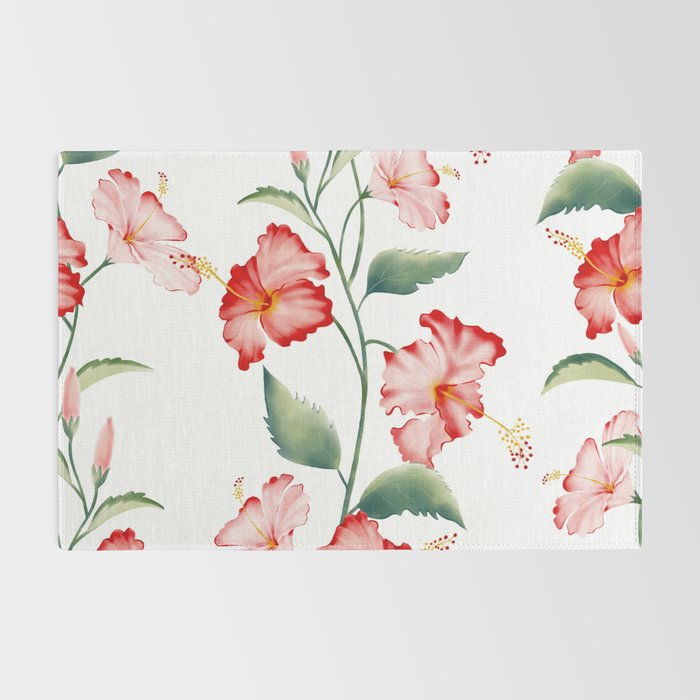 Hibiscus in White Rug Gallery Image 2
