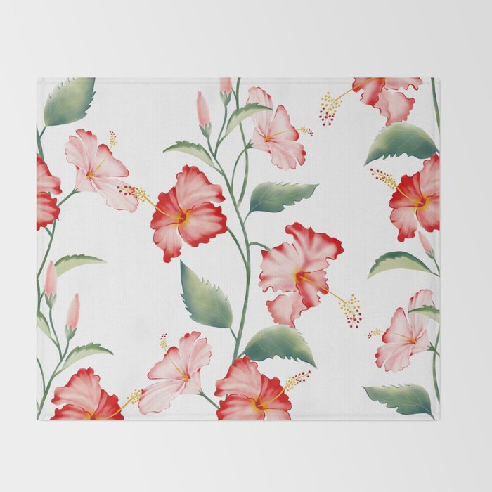 Hibiscus in White Throw Blanket Gallery Image 2