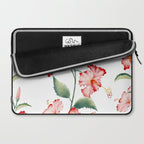 Hibiscus in White Laptop Sleeve Gallery Image 2