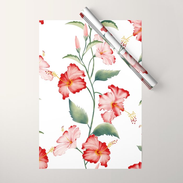 Hibiscus in White Wrapping Paper Gallery Image 1