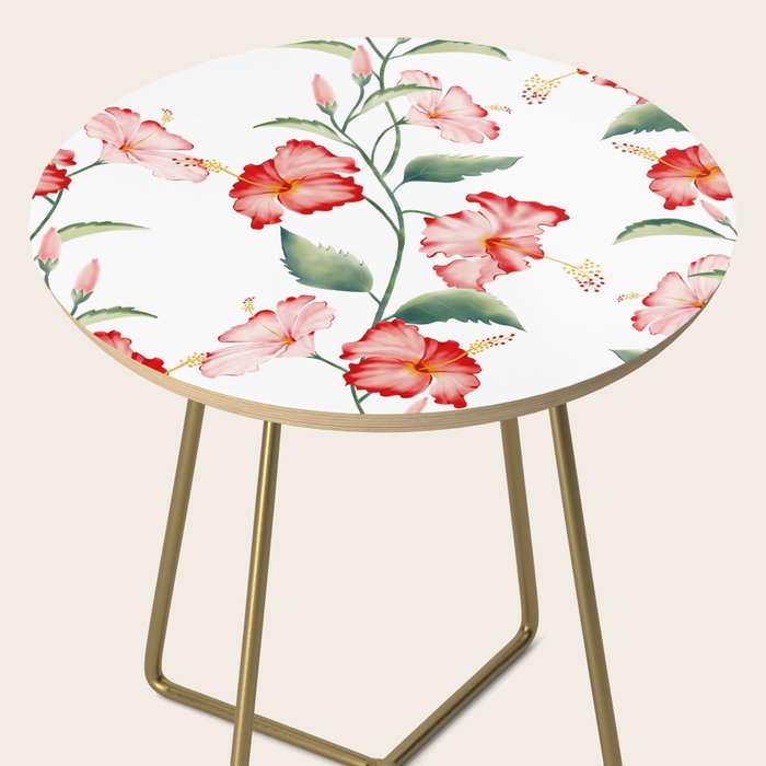 Hibiscus in White Side Table Gallery Image 2