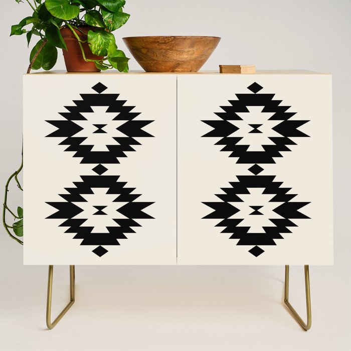 Southwestern Minimalism - Black Neutral Beige Credenza Gallery Image 1