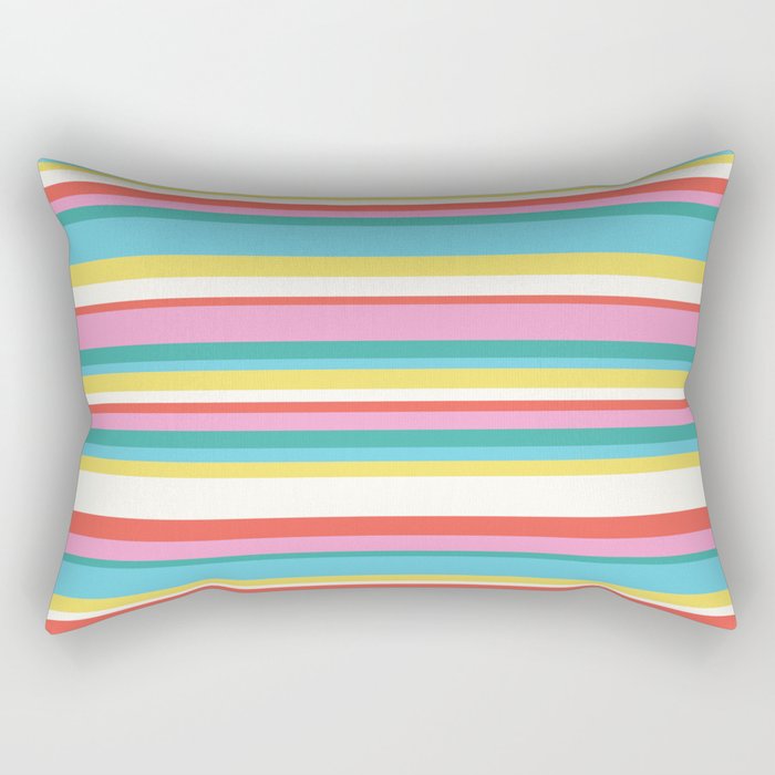 Classic Stripes II - 60s Candy Rainbow Rectangular Pillow Gallery Image 2