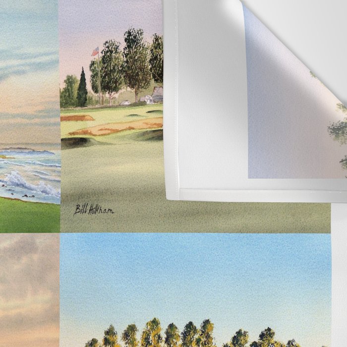 Famous Golf Courses In The USA Collage Wall Tapestry Gallery Image 3