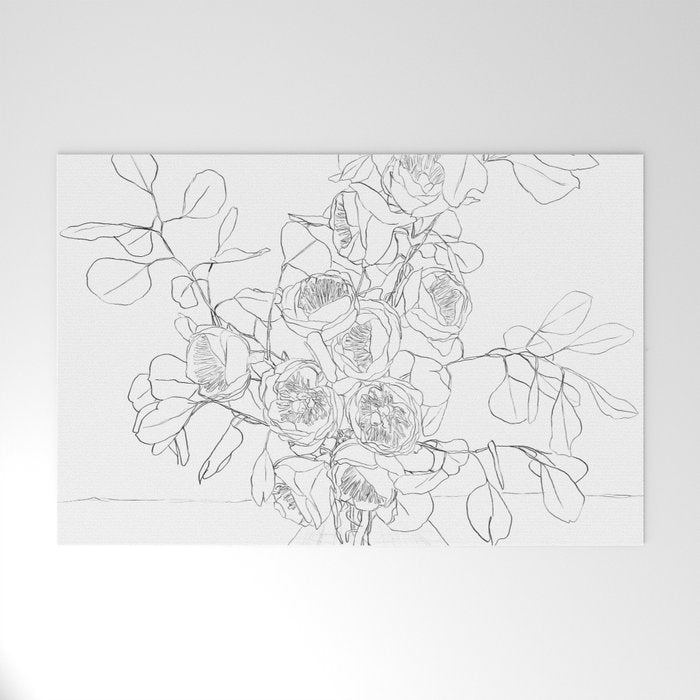 Beautiful Bouquet Line Welcome Mat Gallery Image 1