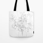 Beautiful Bouquet Line Tote Bag Gallery Image 1
