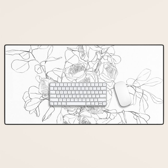 Beautiful Bouquet Line Desk Mat Gallery Image 1