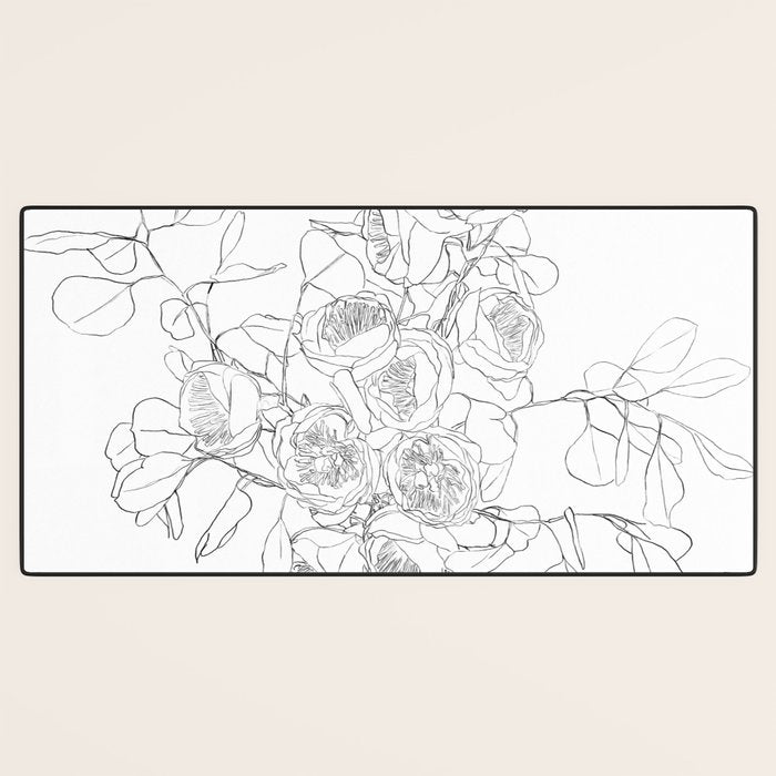 Beautiful Bouquet Line Desk Mat Gallery Image 3