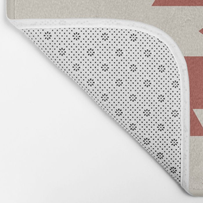 Southwestern Minimalism - Red Neutral Beige Bath Mat Gallery Image 2
