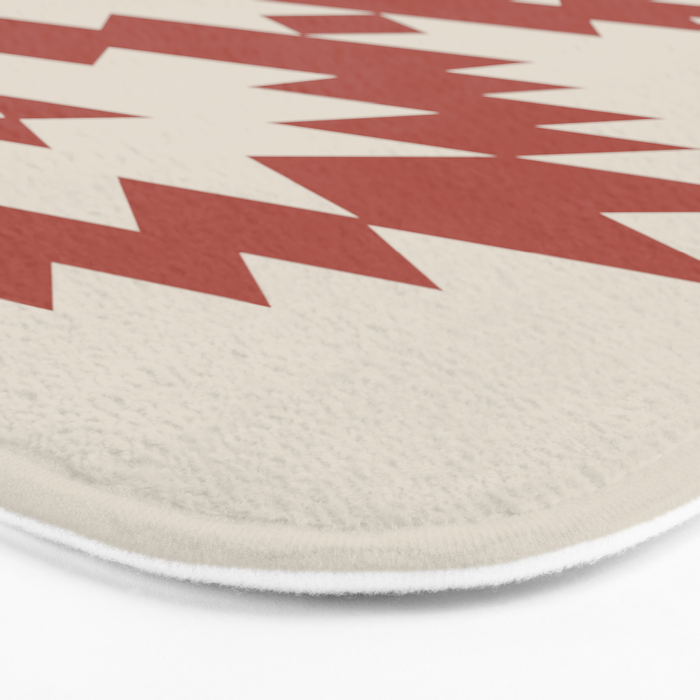 Southwestern Minimalism - Red Neutral Beige Bath Mat Gallery Image 3