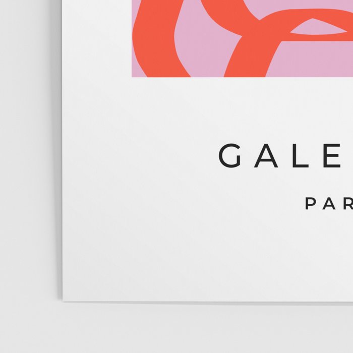 Pink Retro Lines Modern Abstract Brush Shapes Midcentury Line Shapes Vintage Poster Gallery Image 3