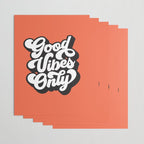 GOOD VIBES ONLY orange red black and white Wrapping Paper Gallery Image 3