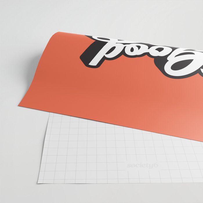 GOOD VIBES ONLY orange red black and white Wrapping Paper Gallery Image 2