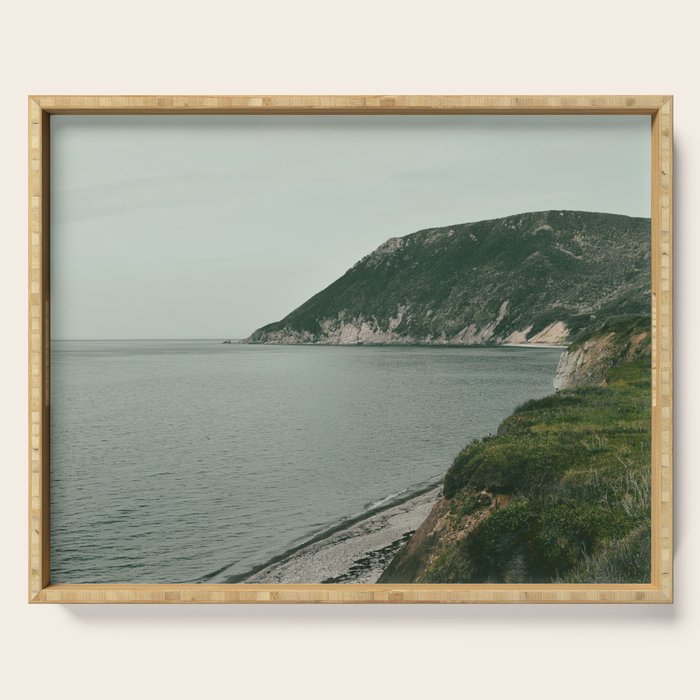 Wilderness - mountains and sea photograph Serving Tray Gallery Image 1