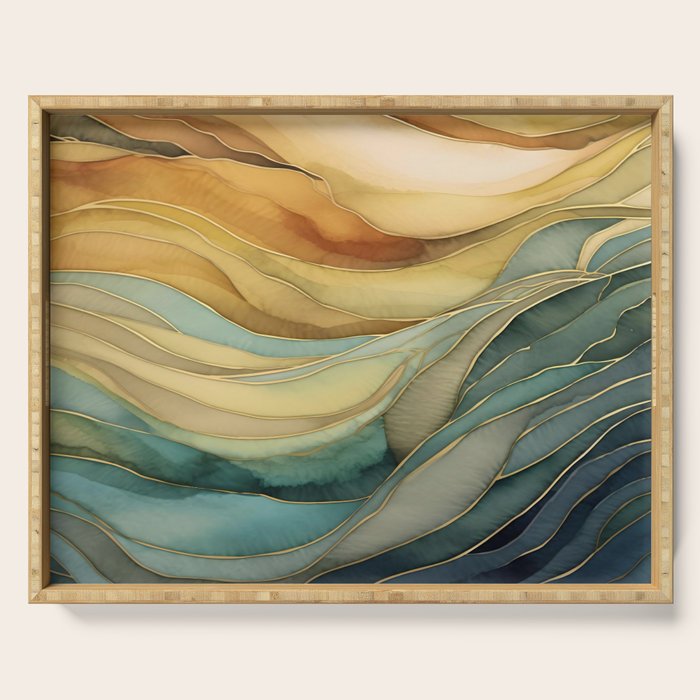 Landscape of Oceanic Rhythm Serving Tray Gallery Image 1