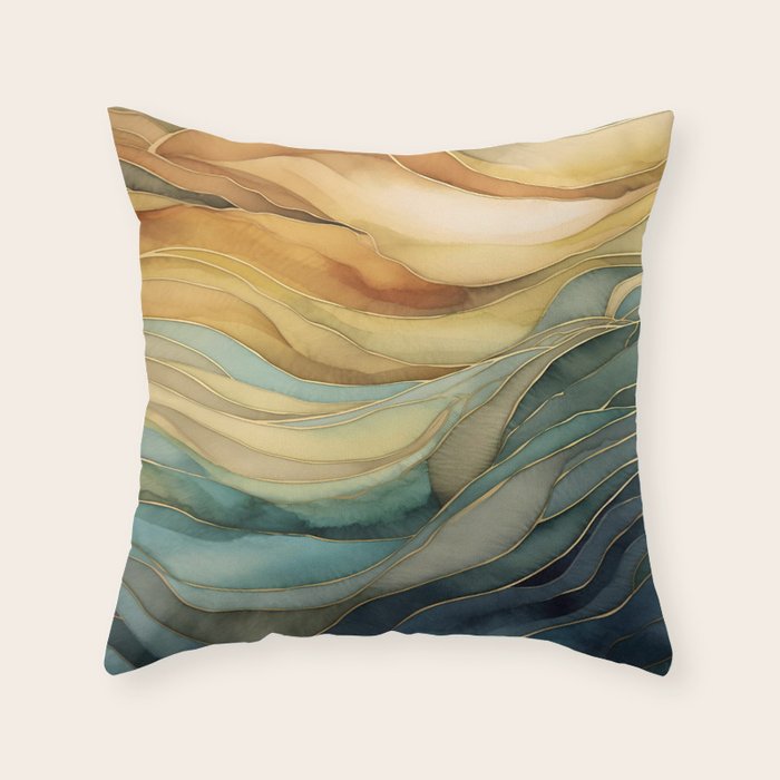 Landscape of Oceanic Rhythm Throw Pillow Gallery Image 6