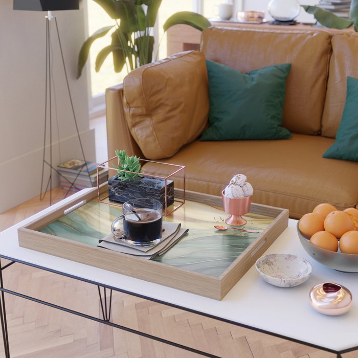 Landscape of Oceanic Rhythm Serving Tray Gallery Image 2