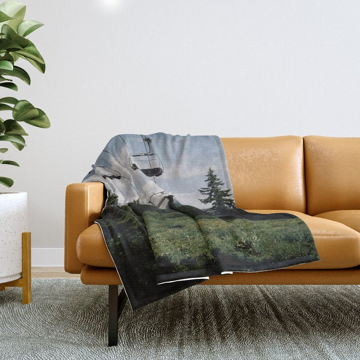 Forest Chairlift Throw Blanket Gallery Image 1