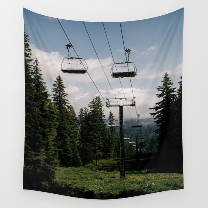 Forest Chairlift Wall Tapestry Gallery Image 1