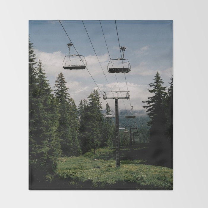 Forest Chairlift Throw Blanket Gallery Image 2