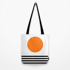 Orange Zen Sunset Minimalist Art Black Stripes Simple Art Tote Bag Gallery Image 2