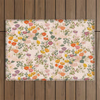 Botanical Cloisonne Garden Cream Outdoor Rug Gallery Image 1