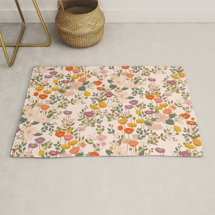 Botanical Cloisonne Garden Cream Rug Gallery Image 1