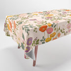 Botanical Cloisonne Garden Cream Tablecloth Gallery Image 1