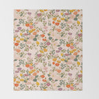 Botanical Cloisonne Garden Cream Throw Blanket Gallery Image 2
