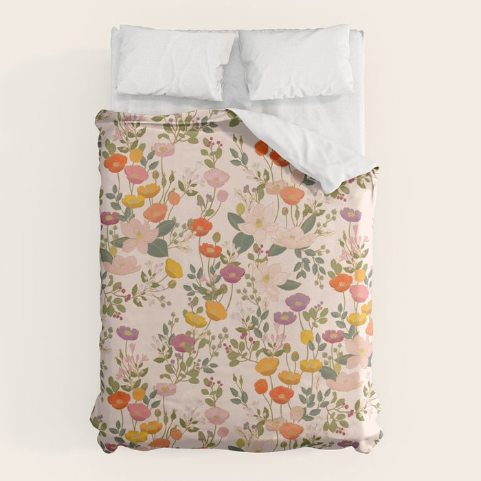 Botanical Cloisonne Garden Cream Duvet Cover Gallery Image 6