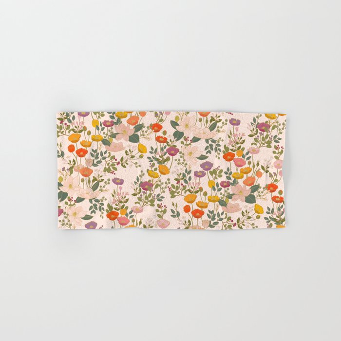 Botanical Cloisonne Garden Cream Bath Towel Gallery Image 1