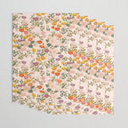 Botanical Cloisonne Garden Cream Wrapping Paper Gallery Image 3