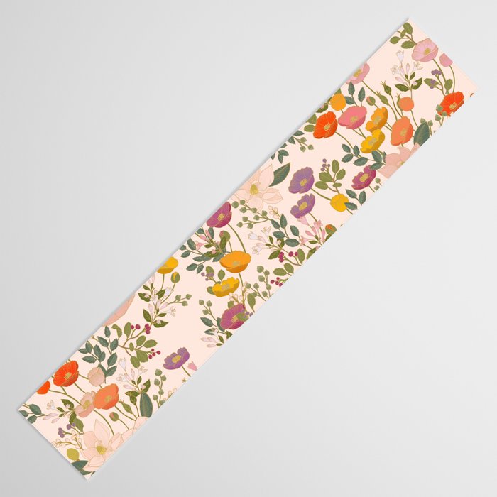 Botanical Cloisonne Garden Cream Table Runner Gallery Image 3