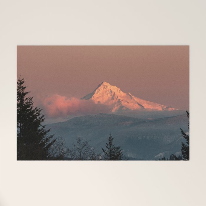 Mount Hood Pastel Sunset - Nature Photography Welcome Mat Gallery Image 1